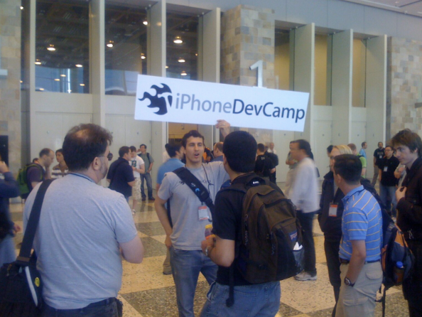 Dom Promoting iphoneDevCamp 2 Photo